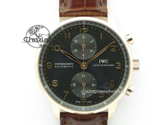 MIROTIME 0406 Portuguese Real PR IW500126 ZF 1:1 Best Edition Grey Red Dial On Black Leather Strap A52010 V Resilient 7333